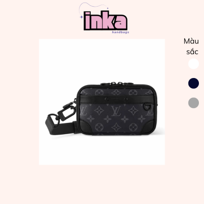 Túi đeo chéo nam Louis Vuitton LV Nano Alpha Bag màu xám đen